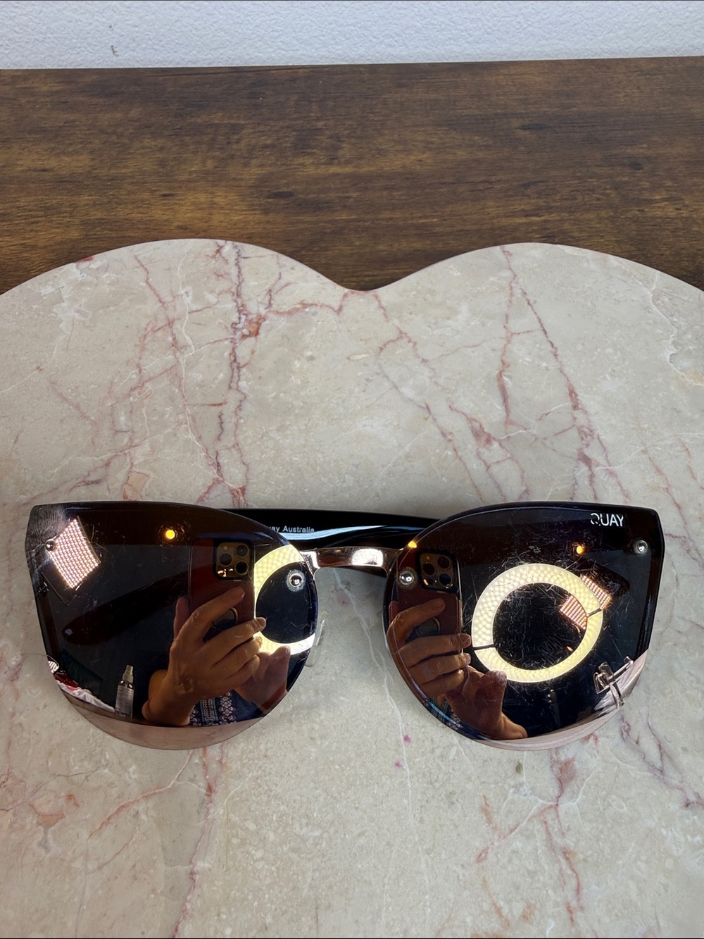 Quay Australia Brown Tortoiseshell Cat Eye Sunglasses - Minor Scratches